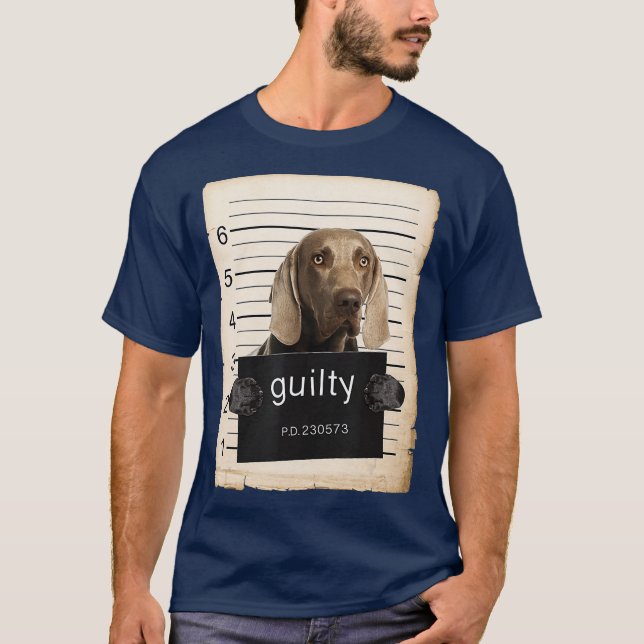 Weimaraners Dog mug shot T-Shirt (Front)