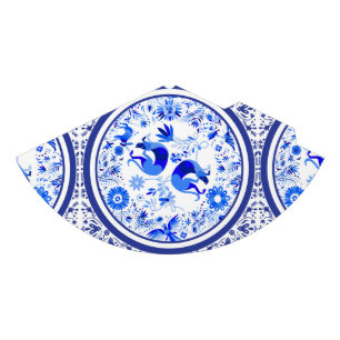Weimaraners, Rabbits and Birds Otomi Blue & White Party Hat