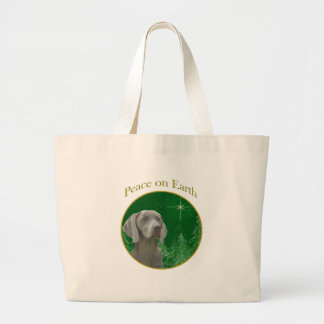 Weimeraner Peace on Earth Large Tote Bag