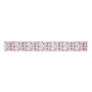 Weims, Rabbits, & Birds Otomi styled pattern Satin Ribbon