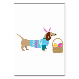Weiner Daschund Easter  Doxie In Dog Table Number