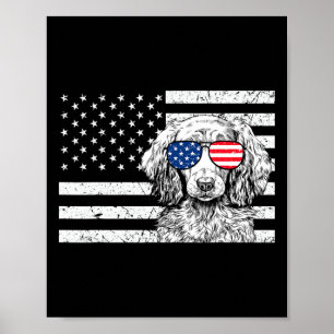 Weiner Dog 4th Of July Us American Flag Patriotic  Poster