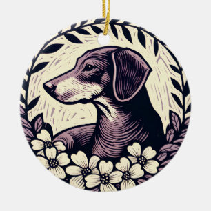 Weiner Dog Dachshund Sausage dogs pet Ceramic Tree Decoration