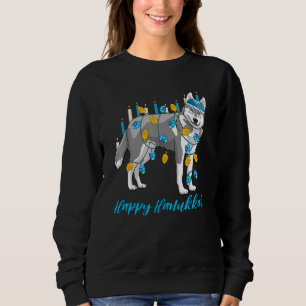 Weiner Dog Menorah Festive Mazel Tov Hanukkah Jewi Sweatshirt