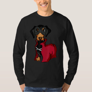 Weiner Dog Vampire Dachshund Dog Halloween Pumpkin T-Shirt