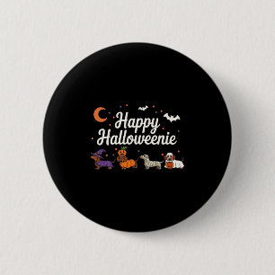 Weiner Dog Witch Happy Halloweenie Cute Halloween 6 Cm Round Badge