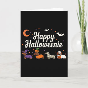 Weiner Dog Witch Happy Halloweenie Cute Halloween Card