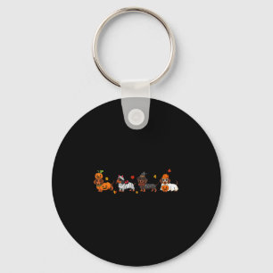 Weiner Dog Witch Happy Halloweenie Cute Halloween  Key Ring