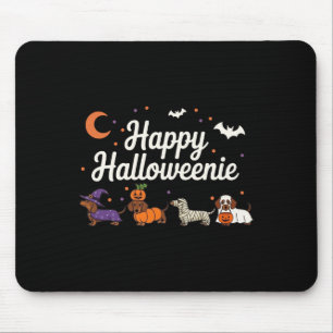 Weiner Dog Witch Happy Halloweenie Cute Halloween  Mouse Pad