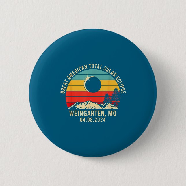 Weingarten Mo Missouri Total Solar Artwork 6 Cm Round Badge (Front)