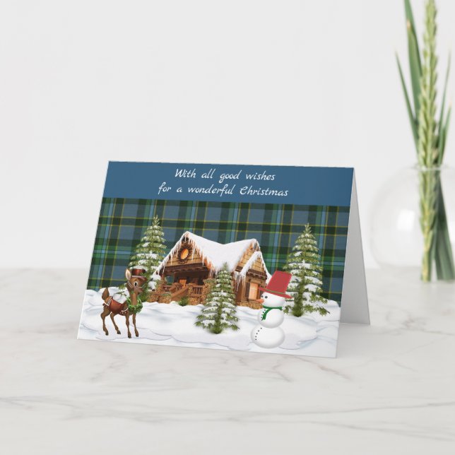Weir Ancient Scottish Tartan Christmas Holiday Card (Front)