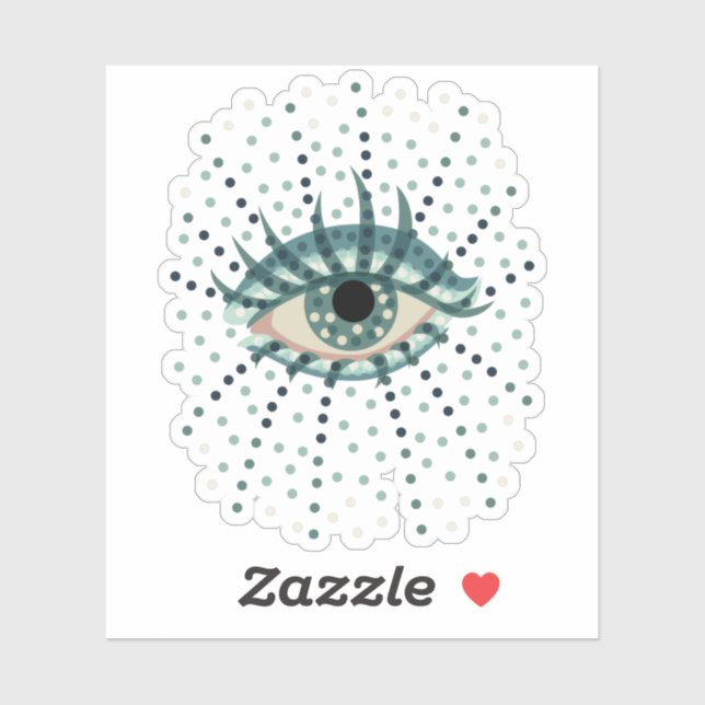Weird Blue Eye With Dots Abstract Psychedelic Art (Sheet)
