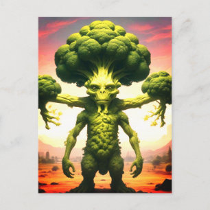 Weird Broccoli Monster Postcard