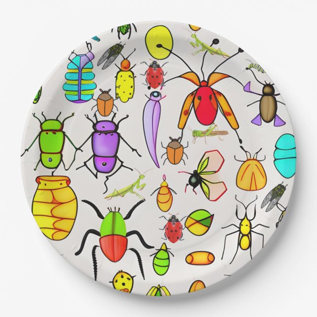 Weird Bugs and Insects Paper Plate (Front)