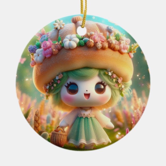 Weird but Cute Hat Ceramic Tree Decoration (Front)