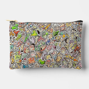 Weird Cartoon Faces Color Pencil Accessory Pouch