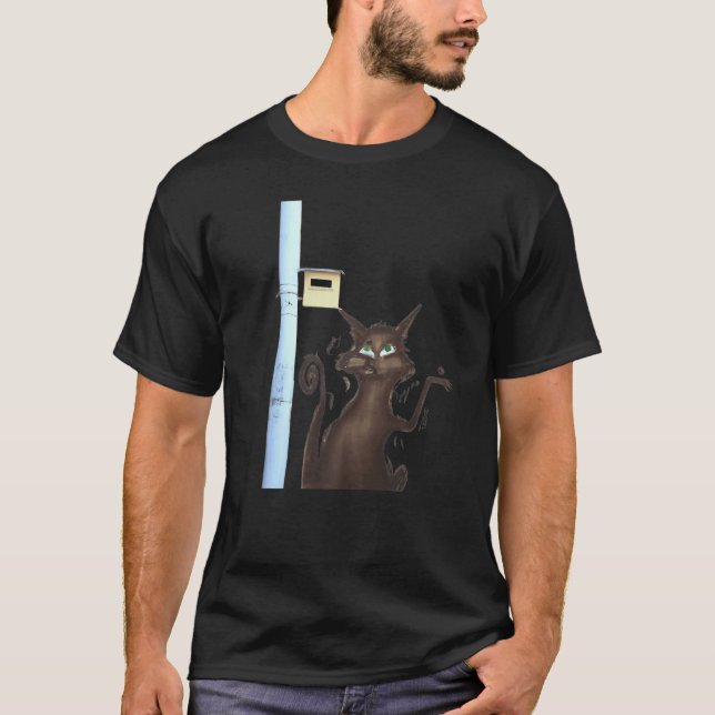 Weird cat artwork wacky kitten T-Shirt (Front)