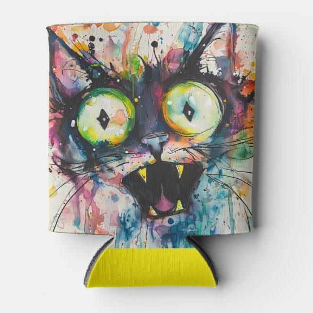 Weird Cat  Can Cooler (Front)