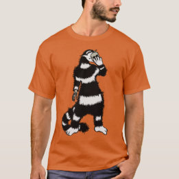 Weird Cat Skull Mask Whimsical Gothic T-Shirt