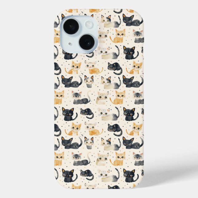 Weird Cats Pattern Case-Mate iPhone Case (Back)