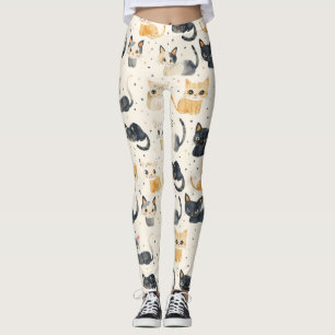 Weird Cats Pattern Leggings