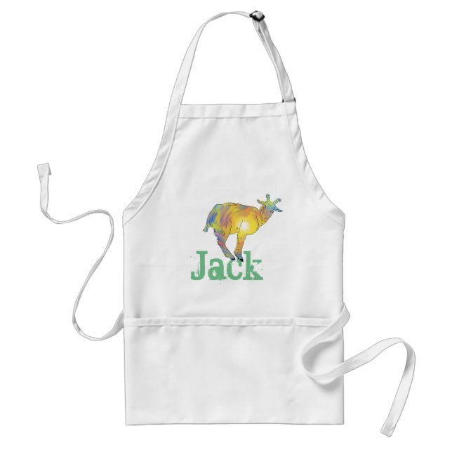 Weird Colorful Goat Funky Psychedelic Animal Art Standard Apron (Front)