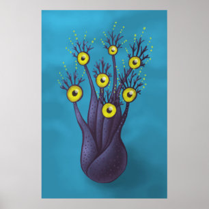 Weird Cool Tree Monster With Yellow Eyes Poster