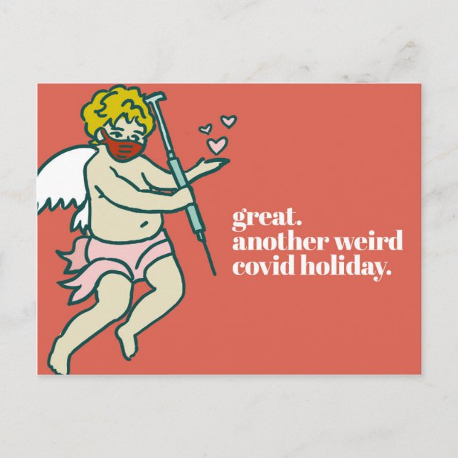 Weird Covid Holiday Funny Valentine's Day Postcard (Front)