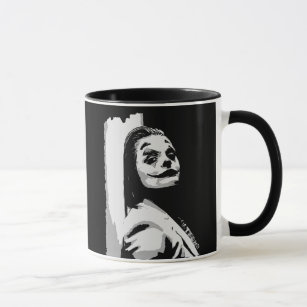Weird creepy clown smiling mug