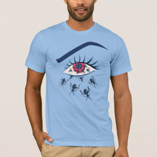 Weird Creepy Female Red Eye With Crawling Ants T-Shirt