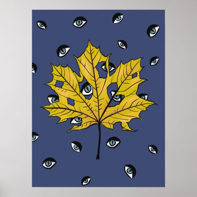 Weird Creepy Halloween Botanical Art Poster (Front)