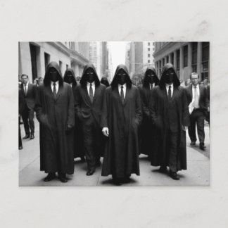 Weird Creepy Hooded People Postcard