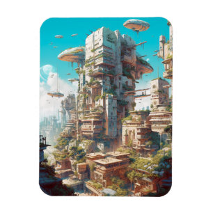 Weird Creepy House Surreal Art Magnet