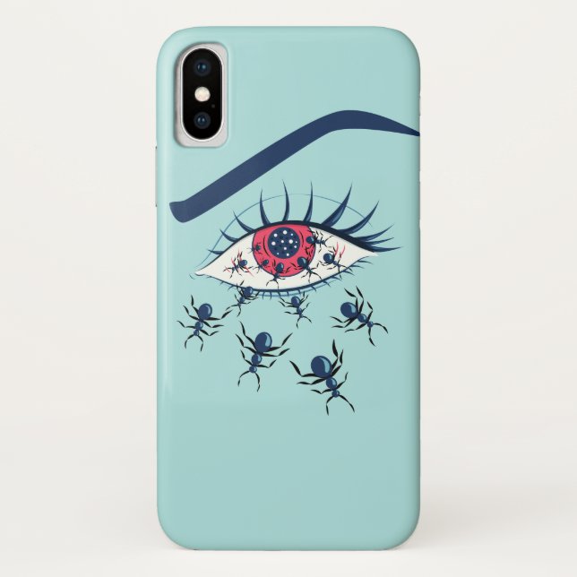 Weird Creepy Red Eye With Crawling Ants Case-Mate iPhone Case (Back)