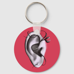 Weird Ear Monster Digital Art Key Ring