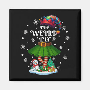 Weird Elf Squad Xmas Women Girls Mom Christmas Fam Magnet