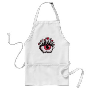 Weird Eye Melt Creepy Psycho Psychedelic Art Standard Apron