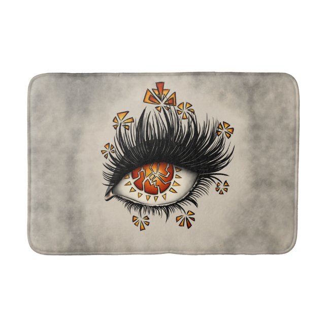 Weird Eye Of Lava Digital Art Bath Mat (Front)