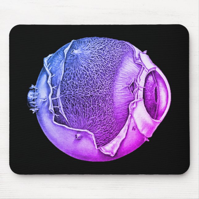 Weird Eyeball Modern Vintage Drawing | Purple Mouse Pad (Front)