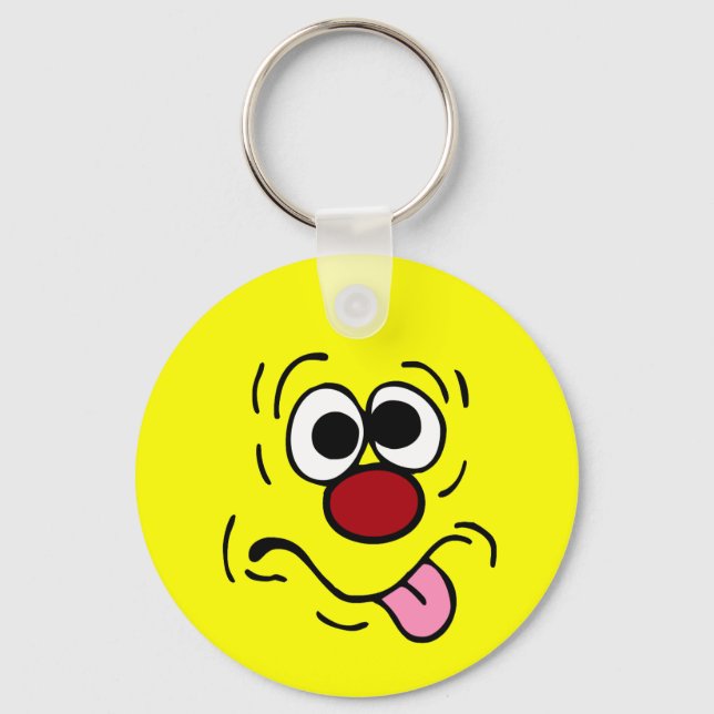 Weird Face Grumpey Key Ring (Front)