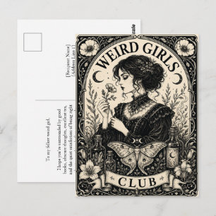 Weird Girls Club Gothic Art Nouveau Postcard