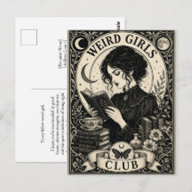 Weird Girls Club Gothic Art Nouveau Postcard
