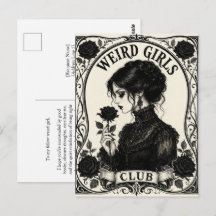 Weird Girls Club Gothic Art Nouveau Postcard