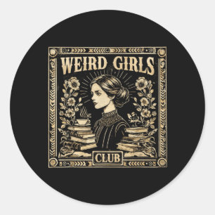 Weird Girls Club Vintage Feminist Gothic Art Classic Round Sticker