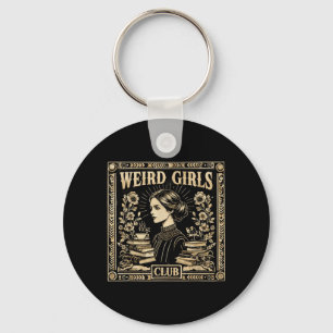 Weird Girls Club Vintage Feminist Gothic Art Key Ring