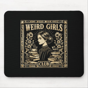 Weird Girls Club Vintage Feminist Gothic Art Mouse Pad