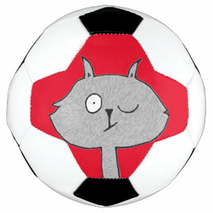 Weird Grey Cat  Soccer Ball