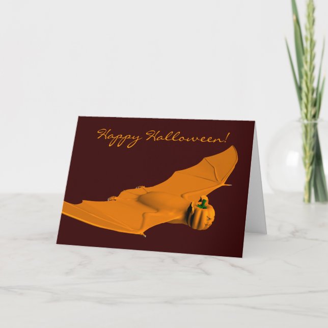 Weird Halloween Bat Card (Front)