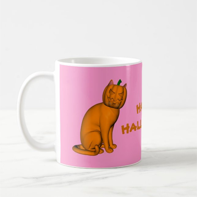 Weird Halloween Cat Coffee Mug (Left)