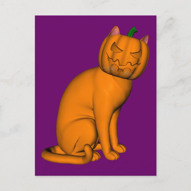 Weird Halloween Cat Postcard (Front)